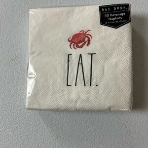1 Pack of 40 EAT Beverage Paper Napkins NWT